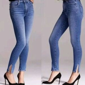 Aritzia Denim Forum The Lola High Rise Skinny Jeans Split Hem Size 28 Stretch